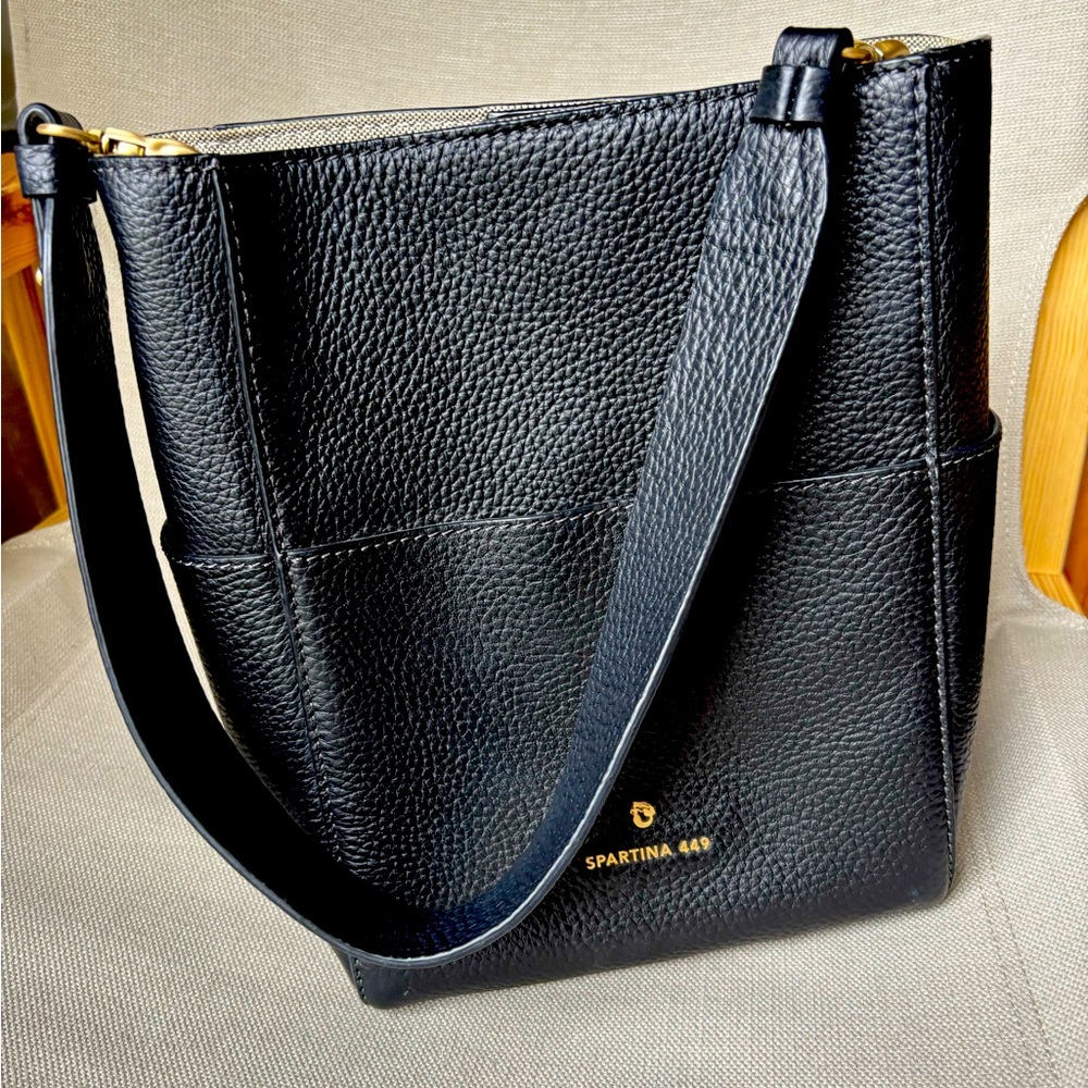 Spartina 449 Black Leather Shoulder Bag